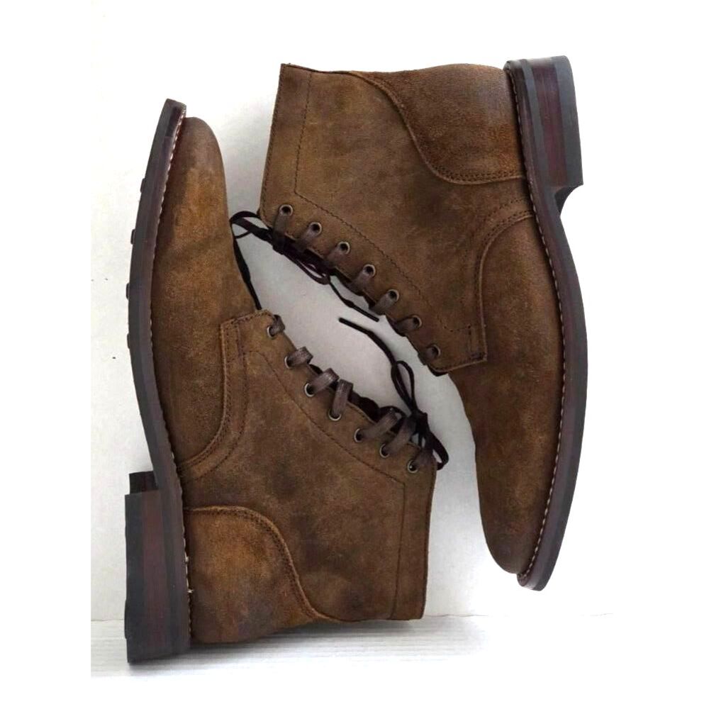 Thursday Boot Co President Mens Lace Up Ankle Boots Sz 11 Mocha Suede Plain Toe